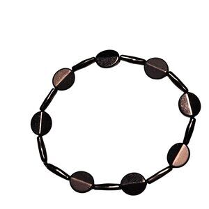 Hematite Stretch Bracelet Geometric Beads Positive Energy Fashion Jewelry Women